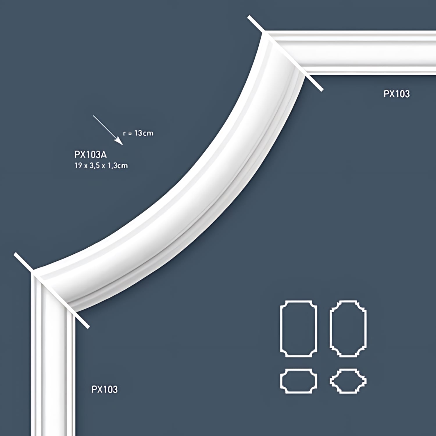 Perfil de estuco Moldura Cornisa Orac Decor PX103 AXXENT Elemento decorativo para pared y techo - 4