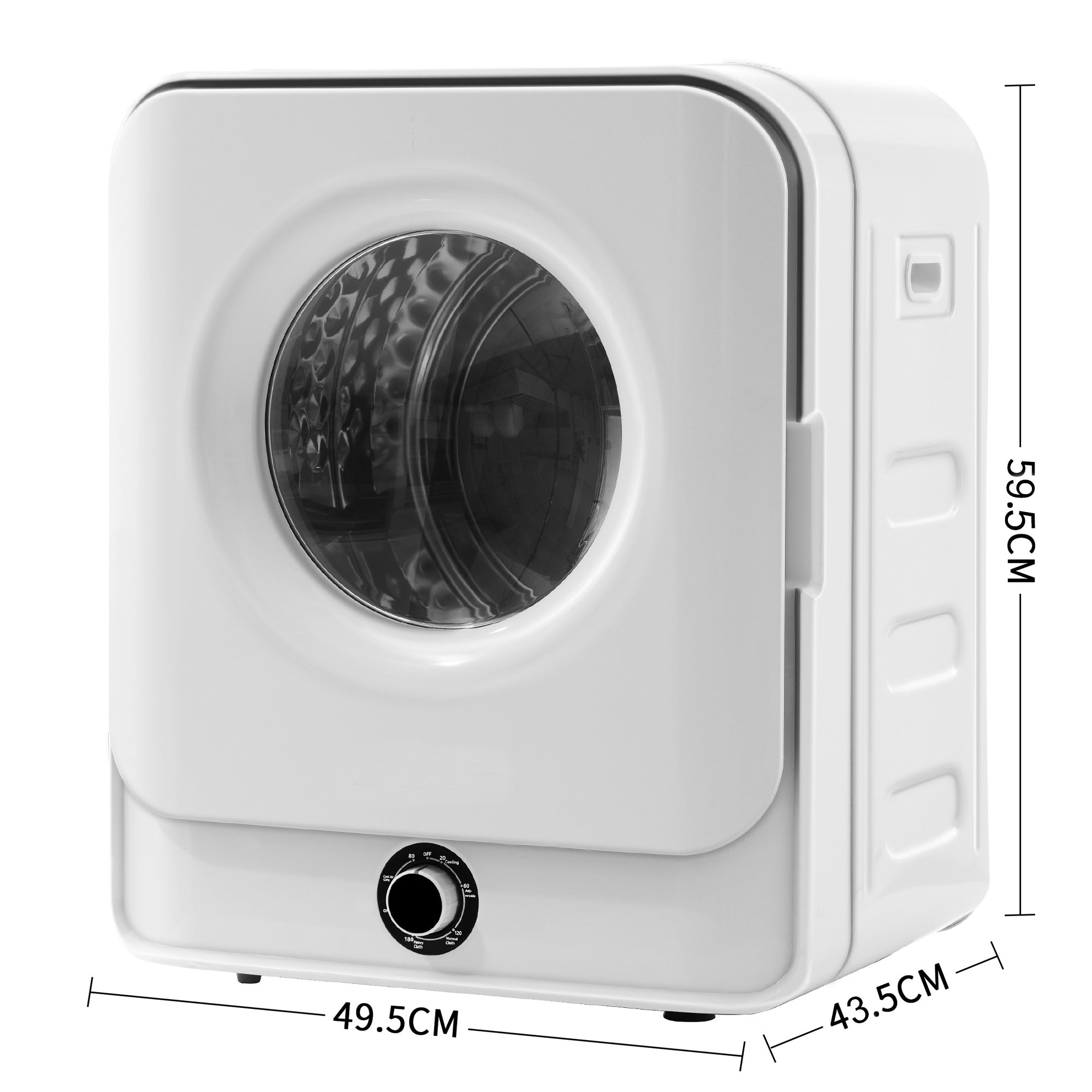 Sèche-linge ventilé 3kg (réel 4,5kg, acier inoxydable) : 830W, filtration multiple, 5 programmes, anti-surchauffe, montage mural possible - 3