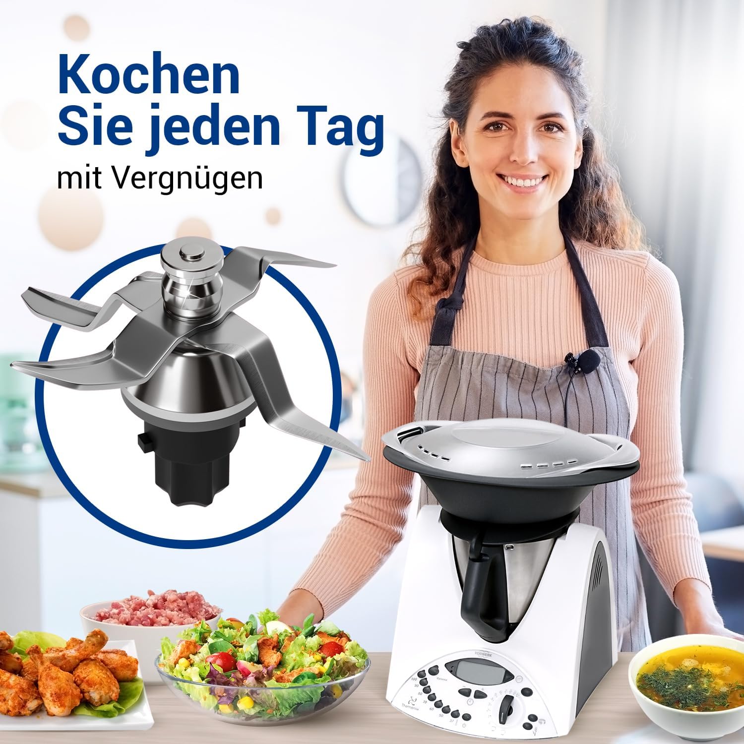 Couteau Mélangeur pour Thermomix Robot de Cuisine Vorwerk TM31 / Couteaux Thermomix TM31 - Couteau de Rechange En Acier Inoxydable SUS420 - 7