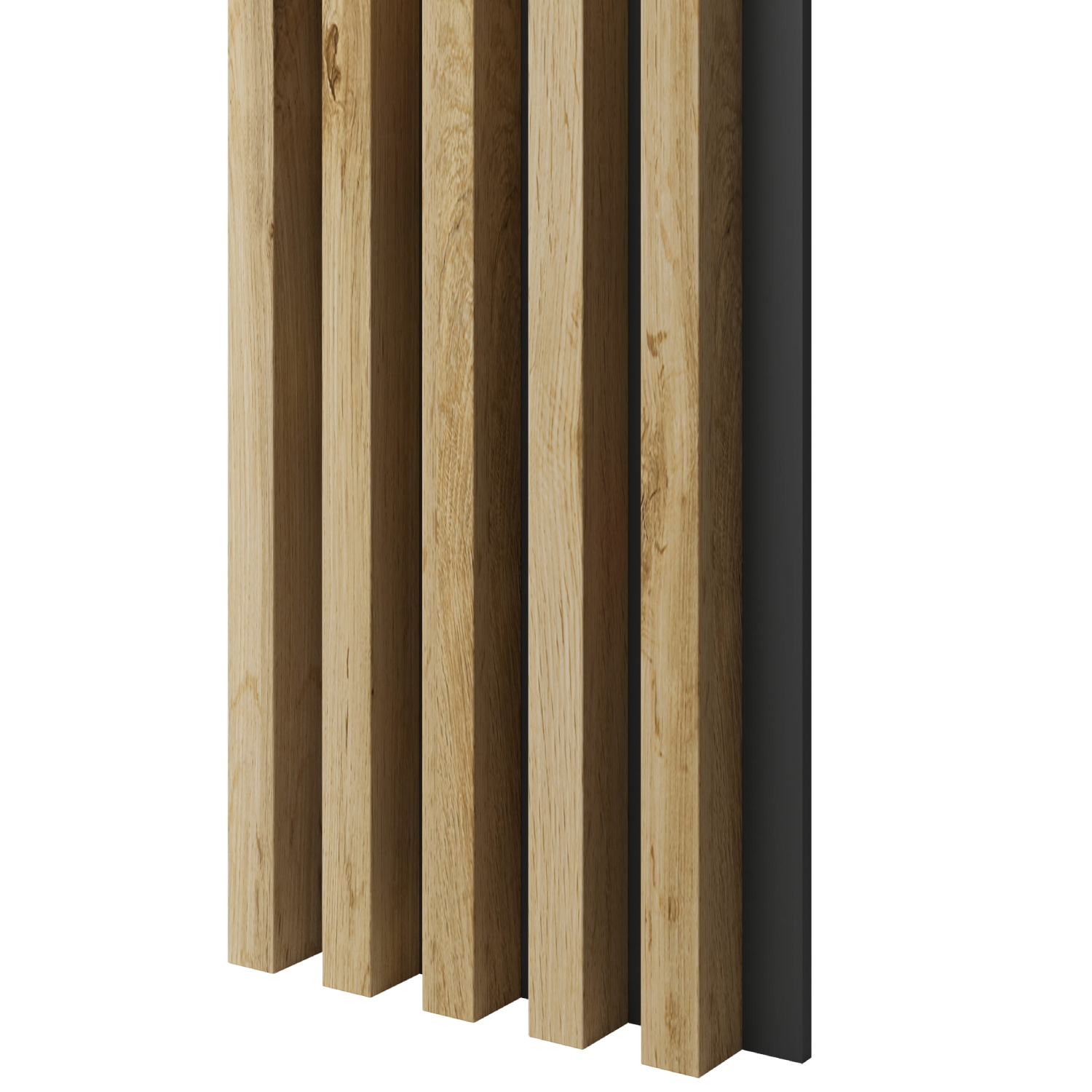 Lamele na czarnej płycie MDF LAMELE3D - Dąb Wotan