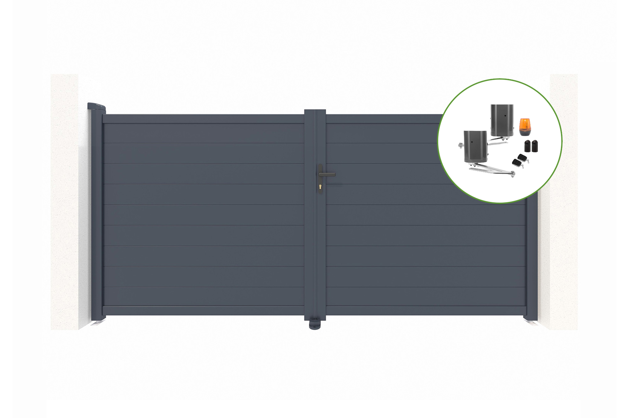 Elektryczna brama skrzydłowa EIGER 300B160 + napęd BUNKER B500