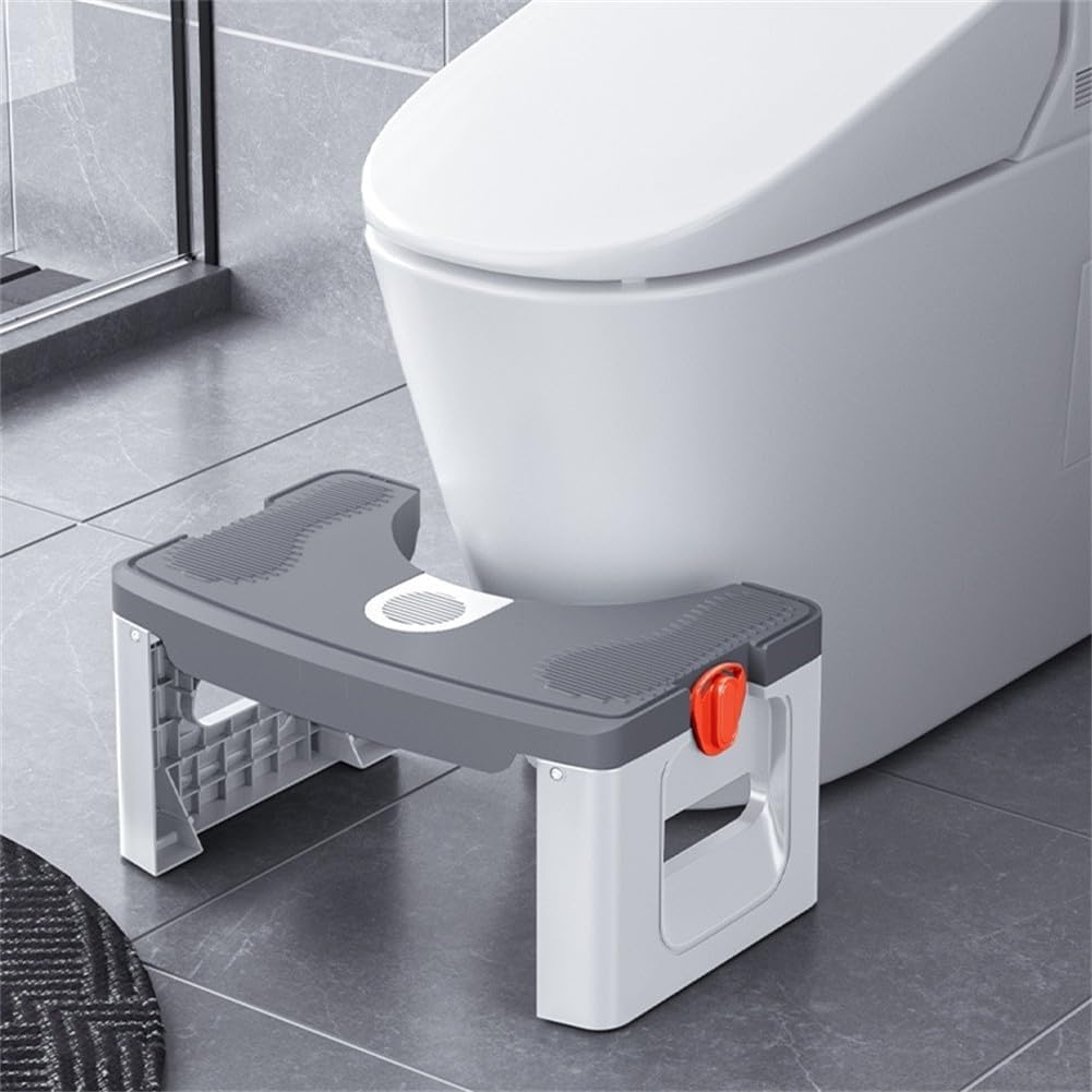 Sgabello Per WC Per Bambini 35x25x15 Cm - Antiscivolo, Design A Forma Di C, Per Bagno, Adatto Anche Ad Adulti (Blu/Rosa/Grigio) - 2