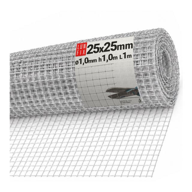 Siatka zgrzewana 50cm 25x25mm fi1mm ocynkowana 1mb