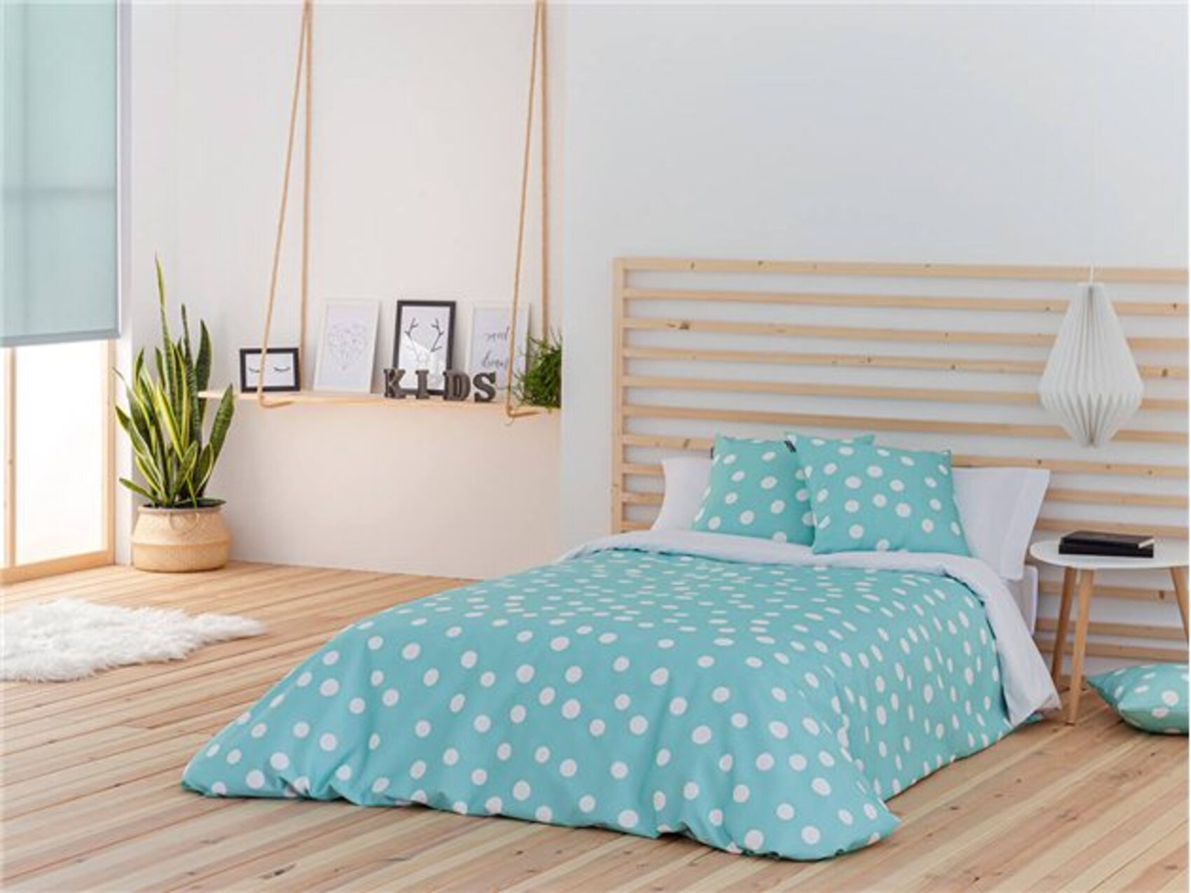 Duo funda nórdica 2 piezas topo para cama de 180 cm color turquesa