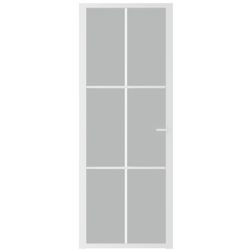 Porta interna 76x201,5 cm Bianco Vetro satinato Alluminio Rinforzato Design Moderno e Privacy - 2