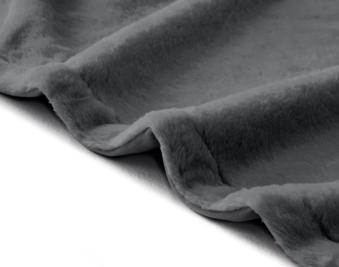 Plaid en 100% polyester gris foncé 200 x 140 cm - VENUS - Best Mobilier - 2