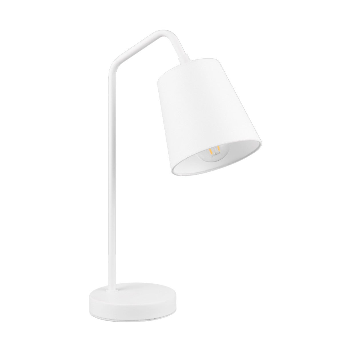 Lampa biurkowa stołowa biała z abażurem E27 Buddy RL