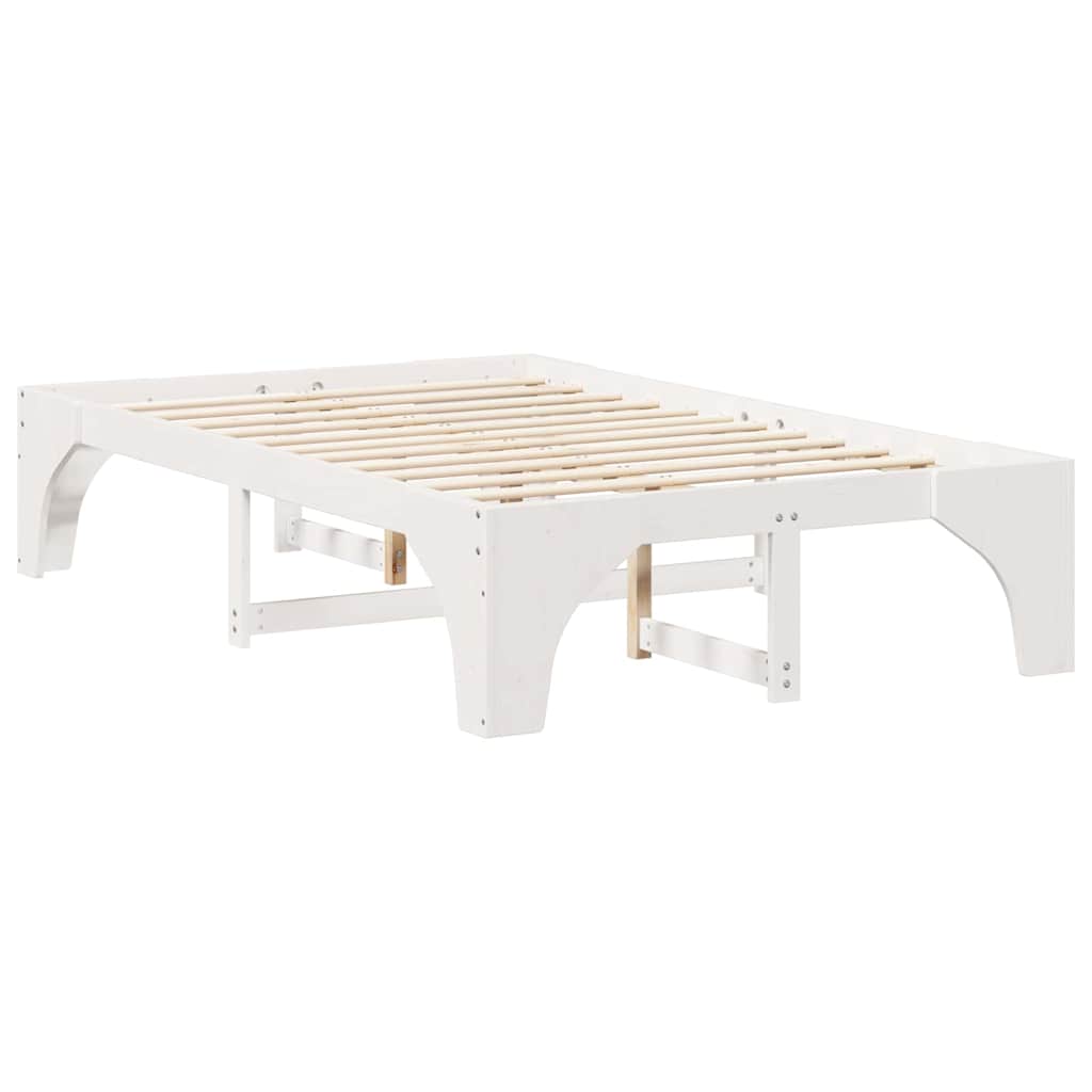 Cadre de lit en pin massif blanc, pour la chambre, 120 × 190 cm - 7