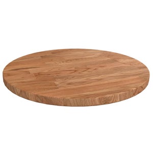Plateau Table Rond 80 Cm Bois Massif Pin - Épaisseur 2,5 Cm, Brun Clair Naturel, Pour Pieds Métal Ou Bois DIY