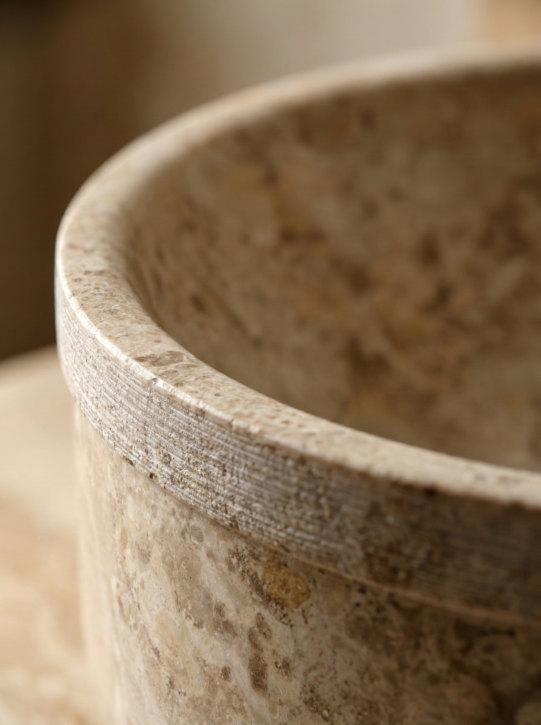 Lavatório de pedra natural bege AUSTIN 380 x130 mm - 8