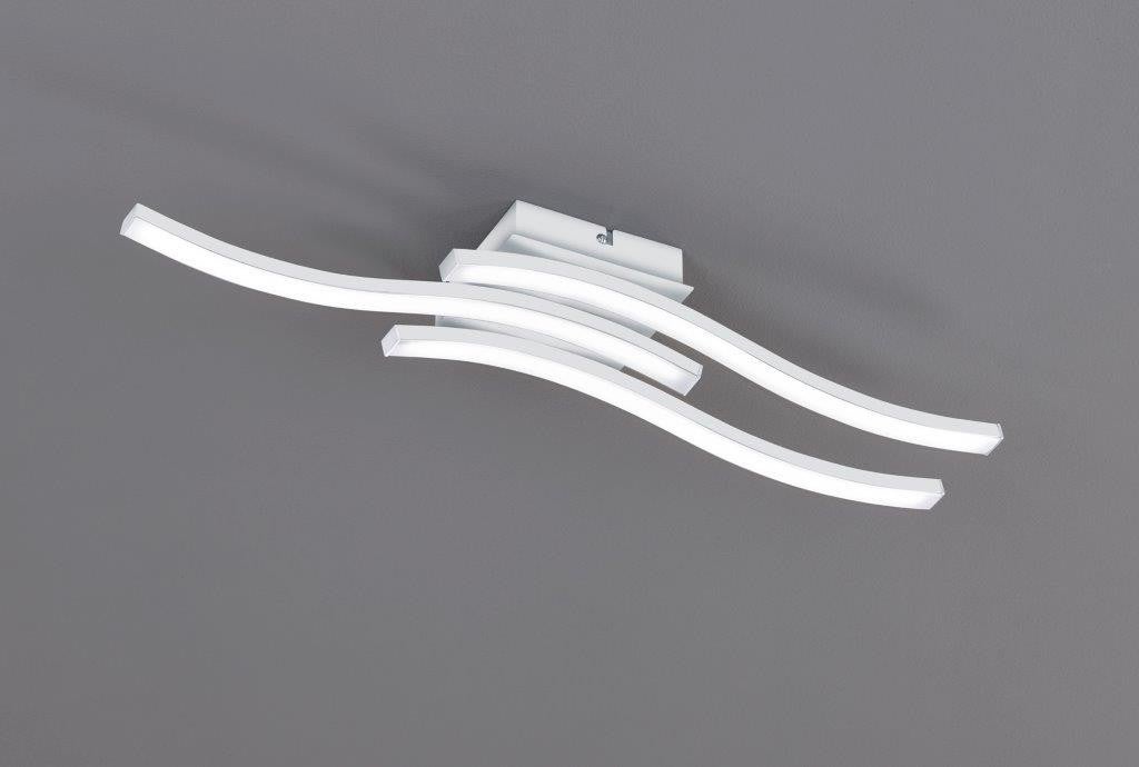 Ruote Plafoniera Moderna Led 3 bacchette Ondulate 4000k Bianca L.54cm - 5