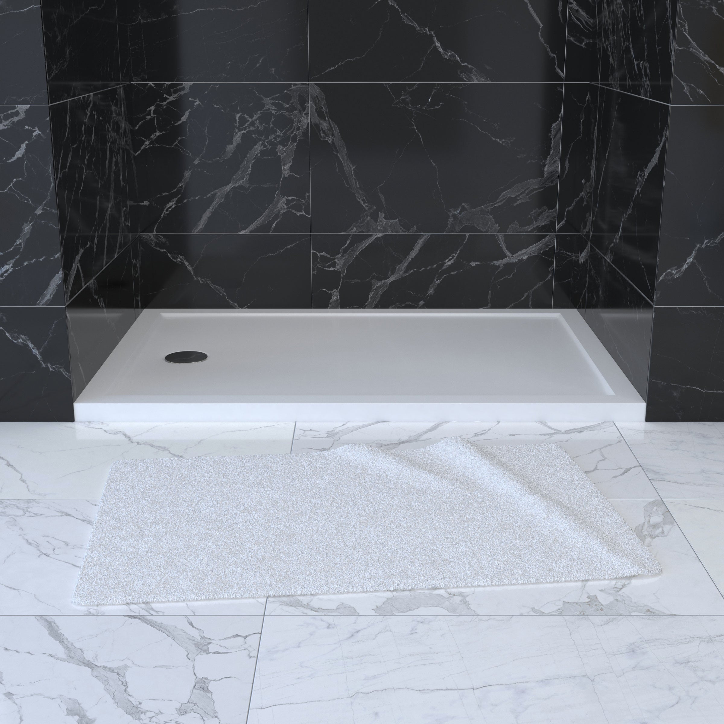 Vassoio doccia per rettangolo bianco in acrilico extra-flat - 120x80 Whiteny II 120 - 5