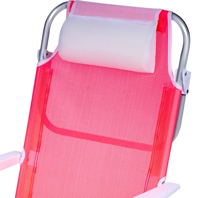 Sedia Pieghevole Da Spiaggia Baroni Home - Sedia Tela Con Braccioli 52x44x76cm Colore Fucsia - Foto 9