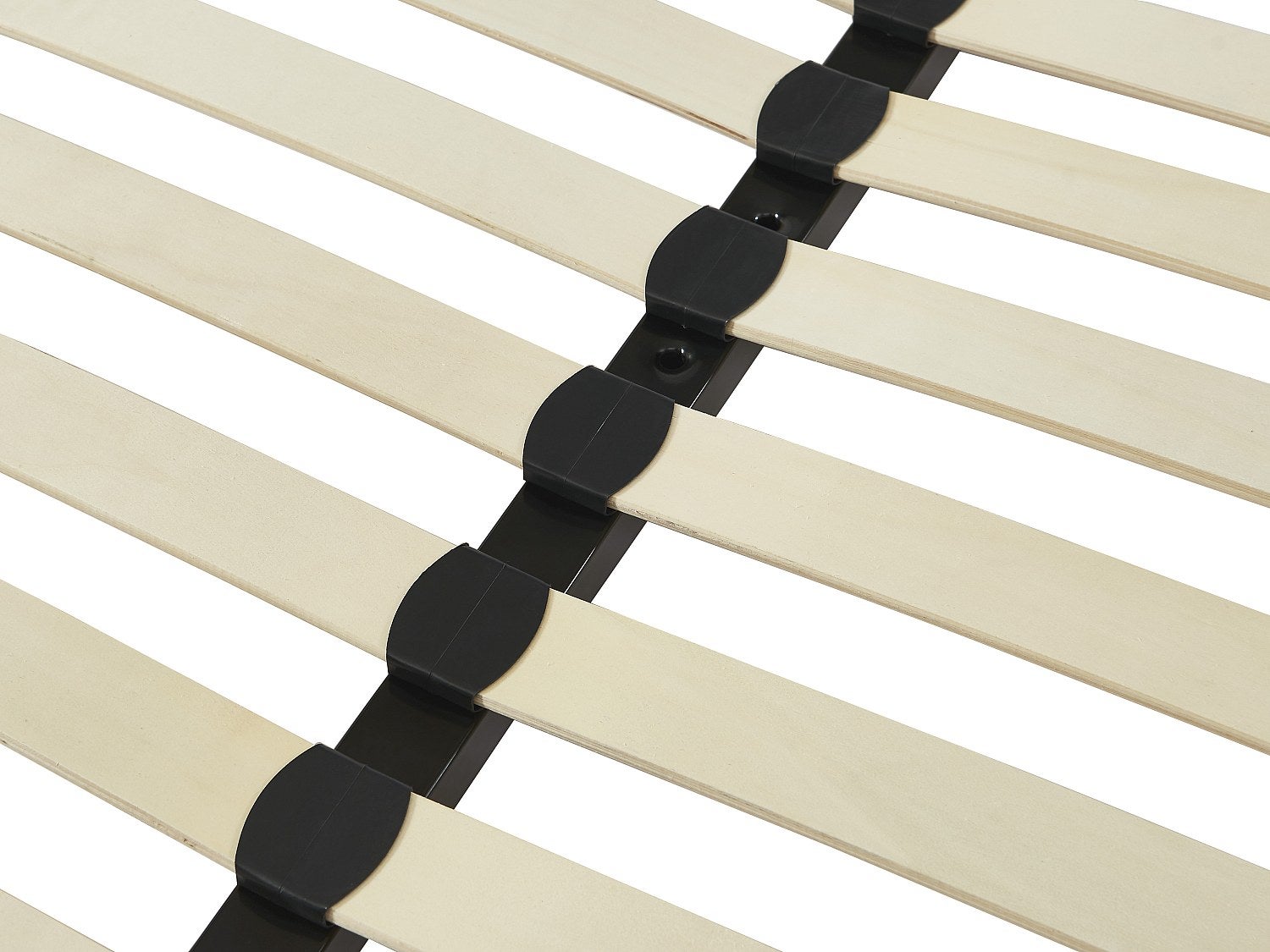 Sommier cadre à lattes 160 x 200 cm - 2x19 lattes - Sans pieds - Noir - KALISTA de YSMÉE - 3