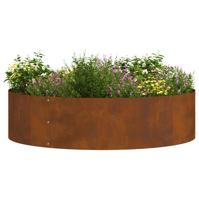 Vaso Rato Rotondo Con Inserti - Effetto Rattan - Diametro 20,5 Cm - Colore Marrone Grigiastro