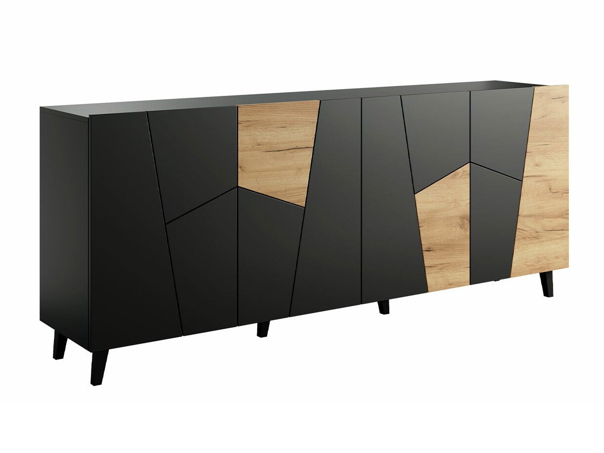 Meubella Buffet Primavera - Blanc - Chêne clair - 107 cm - Haut | Leen
