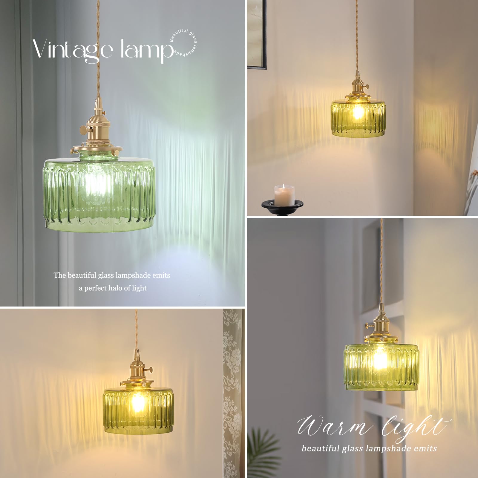 Lampa ścienna w paski w stylu vintage - nowoczesna lampa ścienna LED z regulowanym łańcuchem, żarówka E27 nie jest dołączona - 4