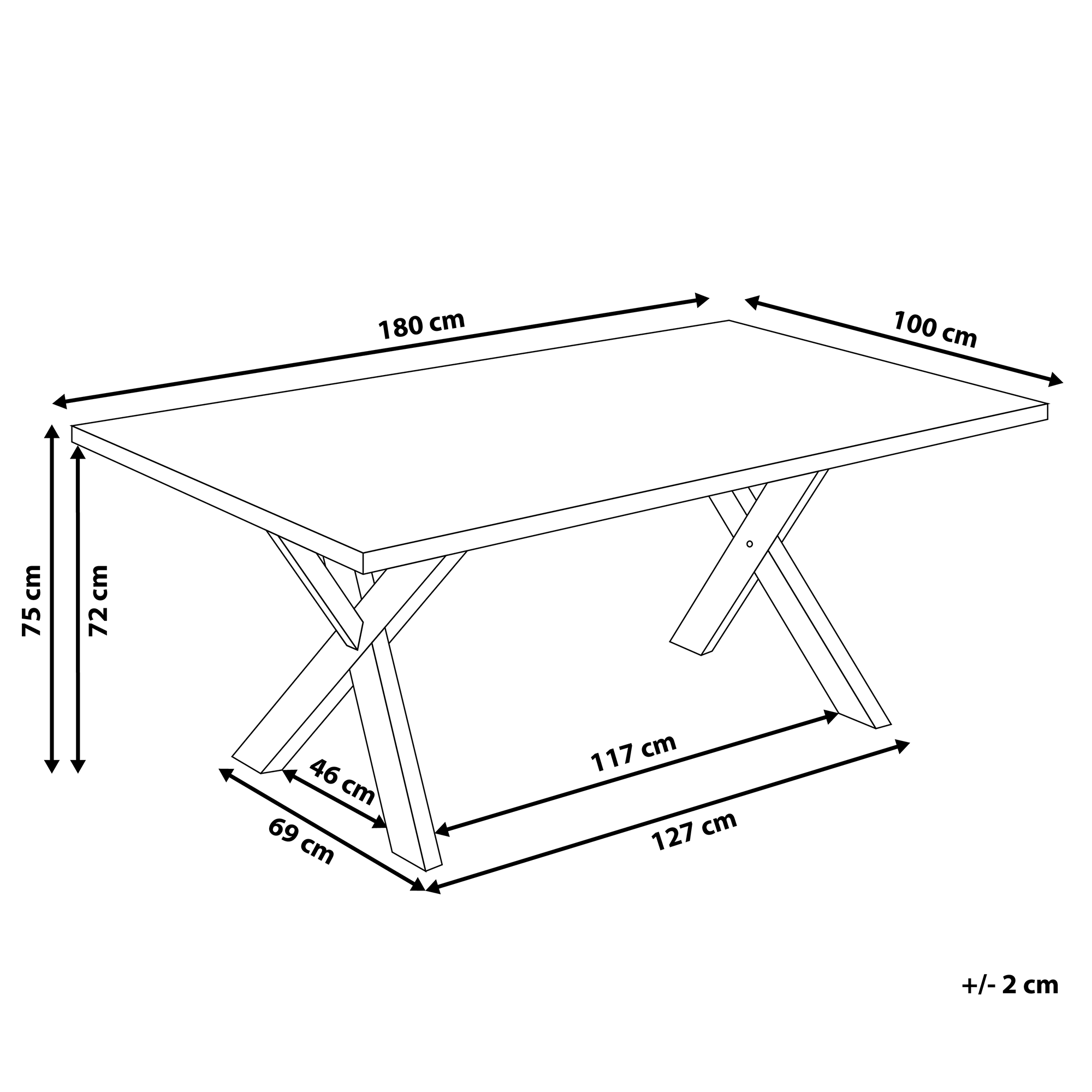 Tavolo da pranzo LISALA Bianco 180 cm 100 cm - 3