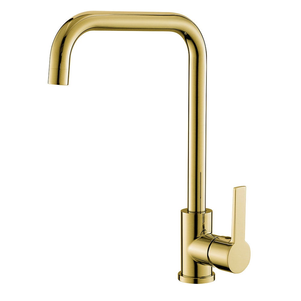 Kibath  Grifo Cocina Monomando Gol Acabado Cepillado Fabricado En Latón Oro , Leroy Merlin