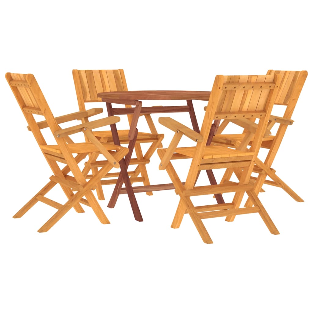 Set da pranzo per mobili da giardino mobili da esterno 5 pezzi in legno massello di teak 02_0014300 - 2