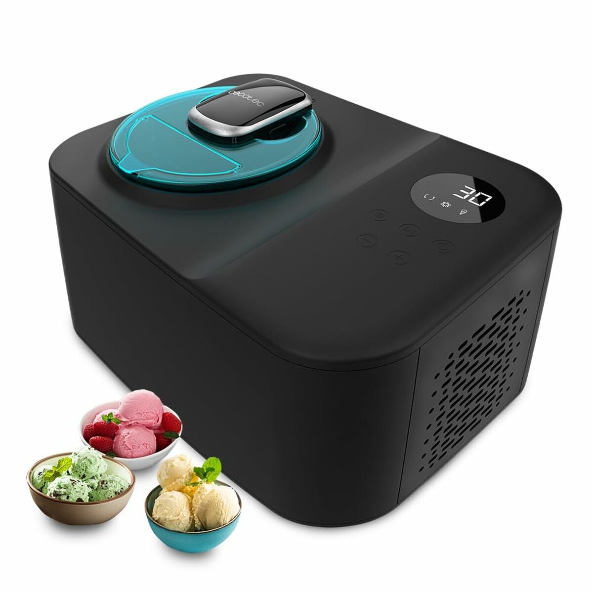 Heladera Cecotec Gelacy 1200 Touch | Helado de fruta, 8044, Negro