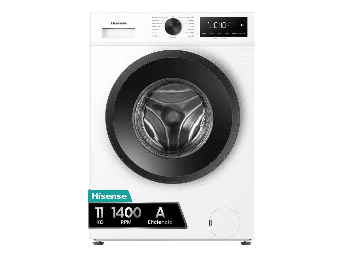 Hisense Blanco Lavadora Wf1i1142bwl, 11 Kg, Carga Frontal, 1400 Rpm, Clase A - Imagen 3