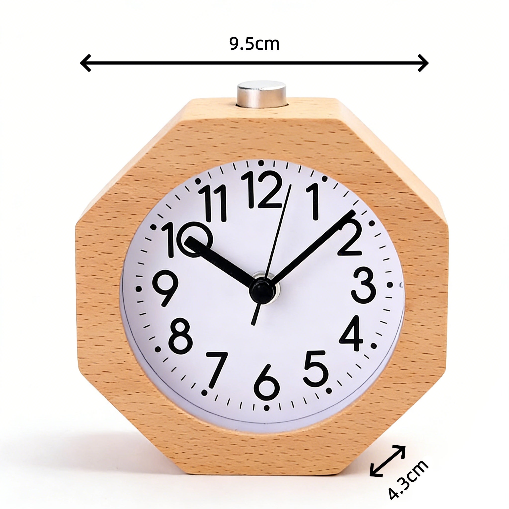 Pilmoux Sveglia silenziosa da comodino senza ticchettio alimentato a batteria orologio da comodino grande quadrante orologio da camera da letto Snooze luce notturna forte Crescendo allarme facile da