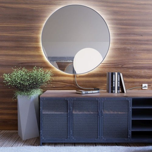Lustro Tiny Border Electra fi 80 ramka srebrna barwa światła neutralna