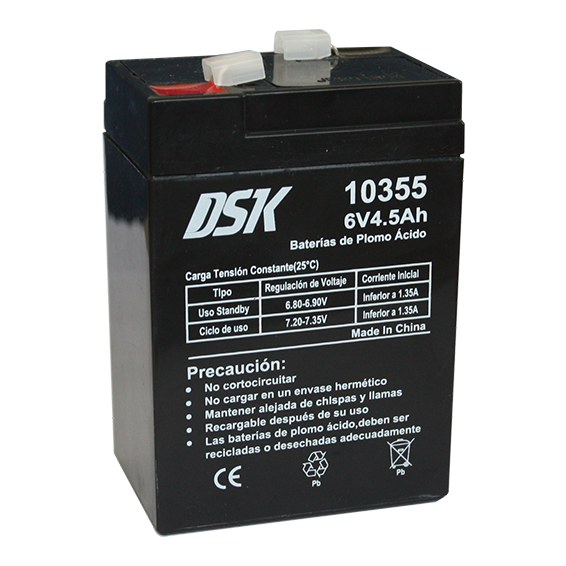 Batterie plomb-acide AGM scellée DSK VRLA 6V 4,5Ah