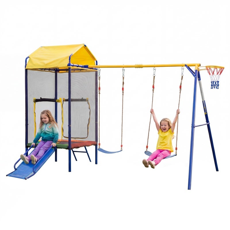Ensemble de balançoires Toboggan de Jeux pour Enfants Échelle porte de