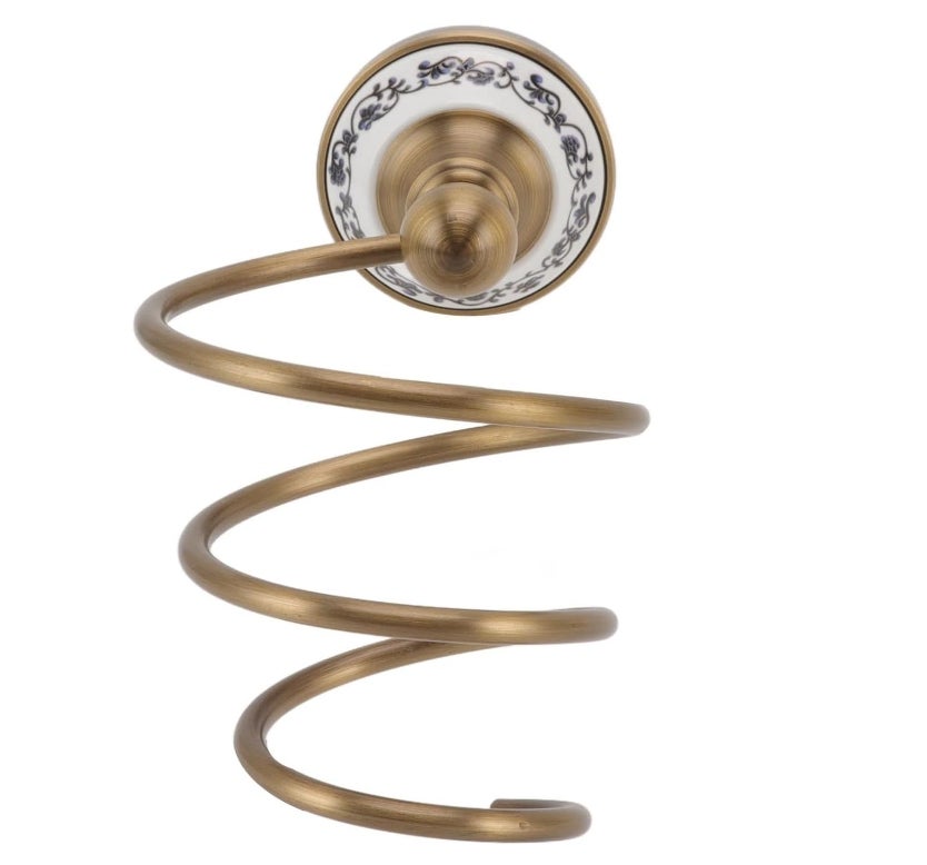 Support de Sèche-Cheveux en Laiton Support de Sèche-Cheveux Rétro pour Accessoires de Stockage de Bain - 2