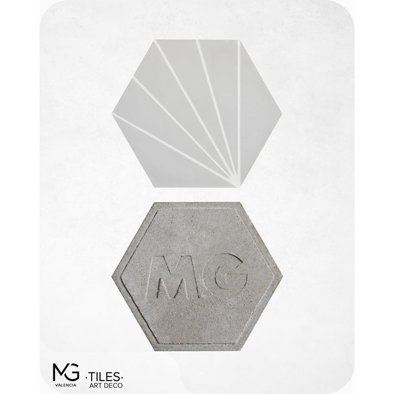 Baldosas hidraulicas de cemento | ART DECO | Gris 20x20cm (Caja de 24 unidades = 0,96m2)