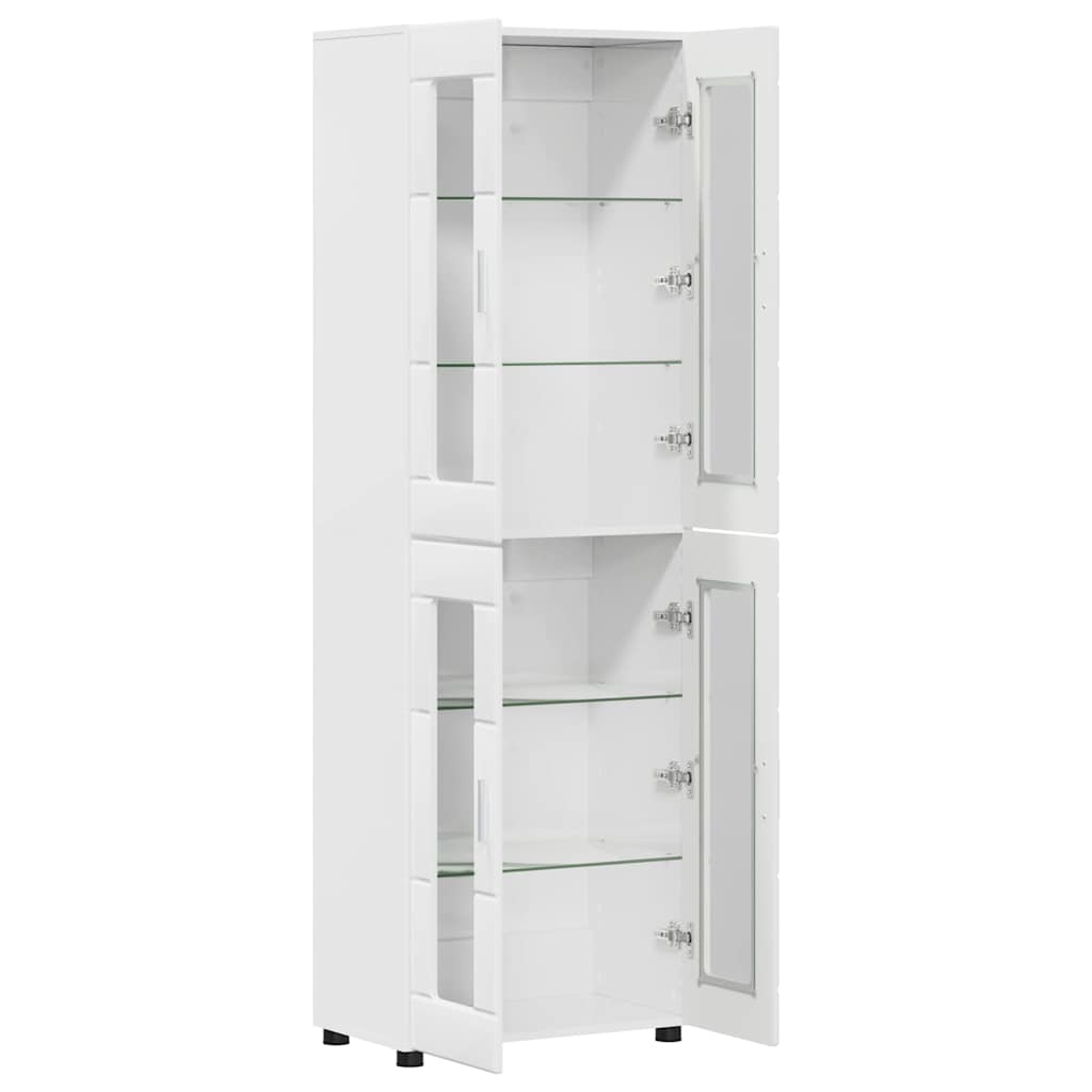 Armoire Haut de rangement - Armoire De Chambre avec porte Blanc brillant 60 x 35 x 182 cm - 5