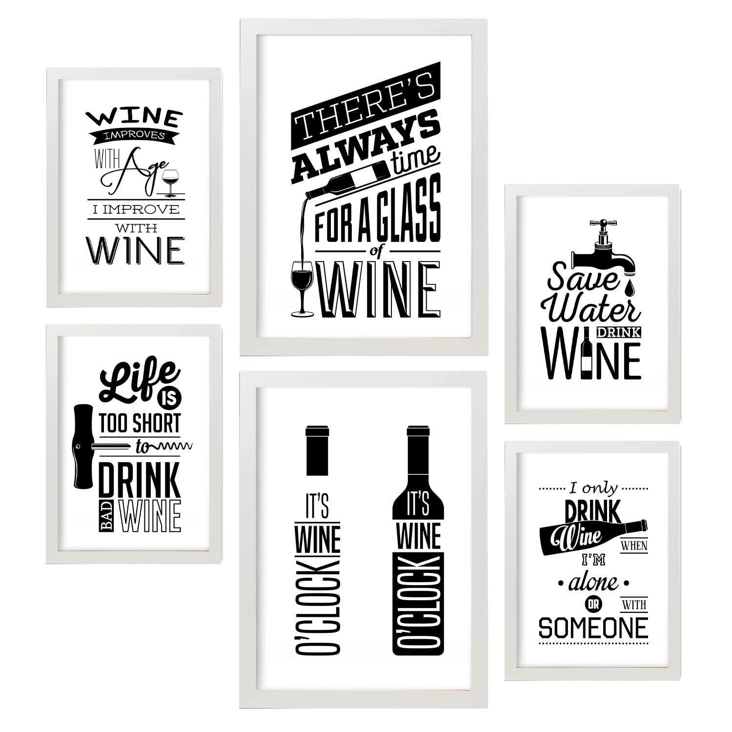 Posters de vino 2 ilustraciones de café y bebidas en estilo cartel publicitario para la decoración de hogar restaurante o negocio a4 & a3 sin marco