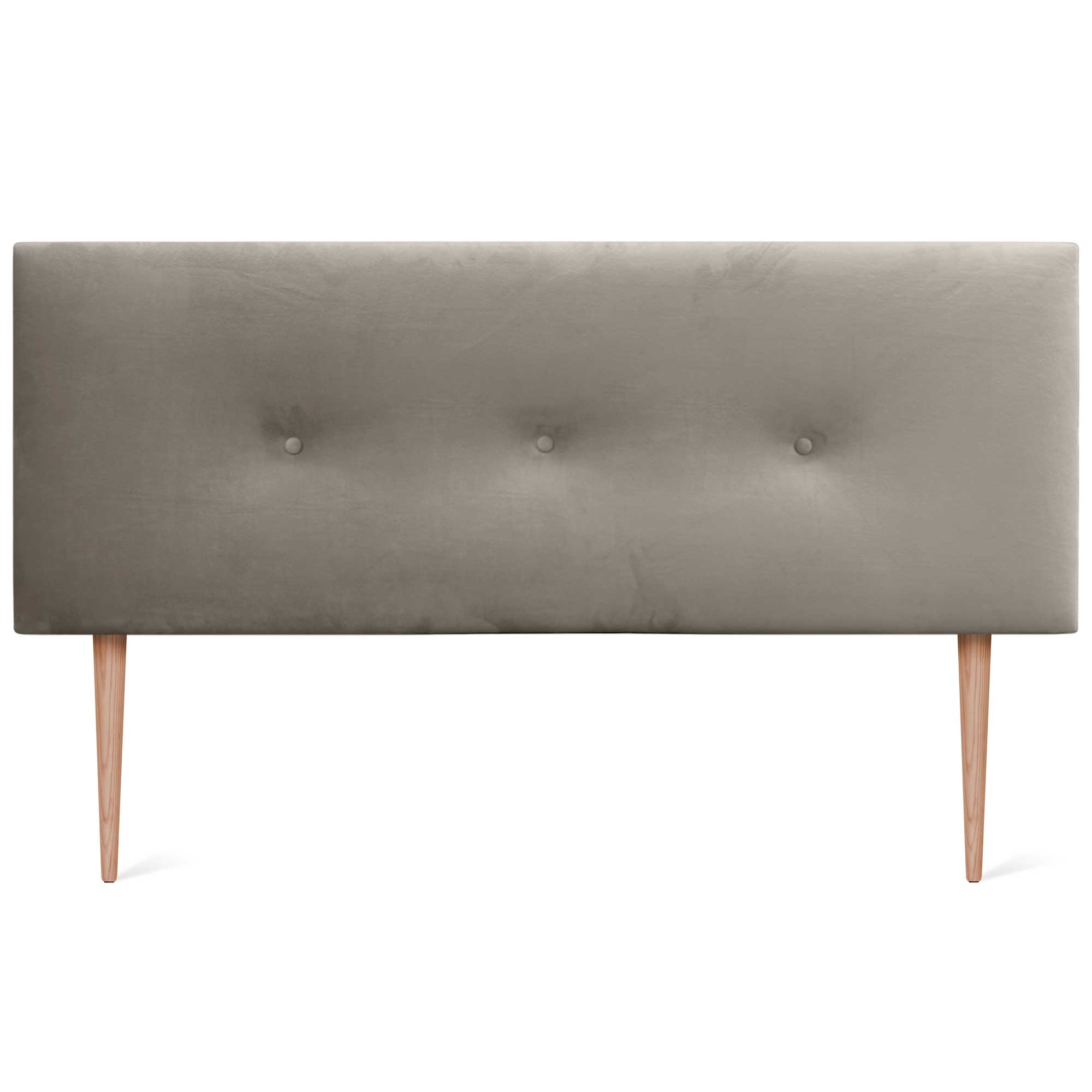 DHOME Testiera in velluto liscio con bottoni e gambe alta gamma moderna testiera imbottita per letto di lusso camera da (Marron, 135x105cm) - 2