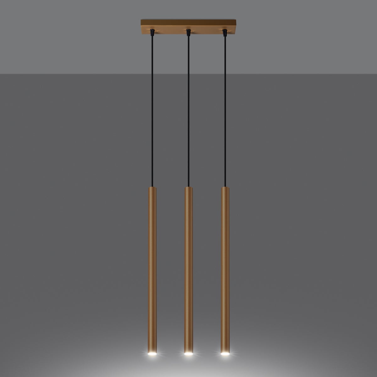 Lampa wisząca BRILL 3L złota LED 3000K - 30x5x115cm Sollux