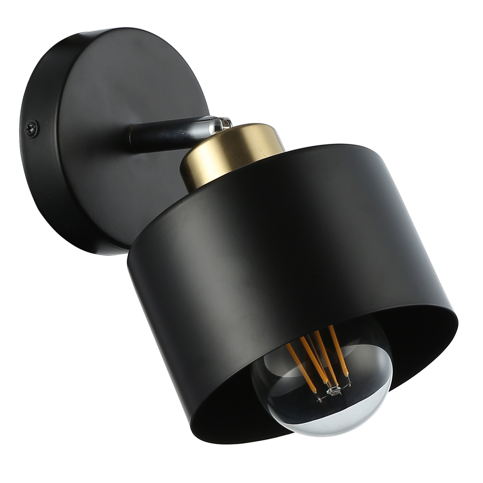 Kinkiet ścienny E27 LED Elza lampa wewnętrzna IP20 ruchomy czarny miedziany MasterLED
