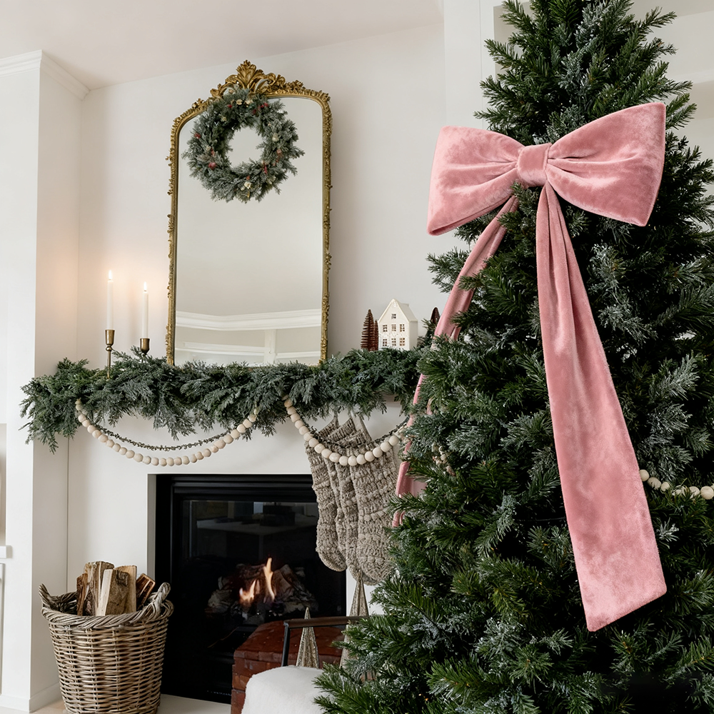 Decoração de Natal, Laços grandes para árvores de Natal, Laço de veludo para decoração de árvores de Natal, casamentos, festas, 180 cm x 50 cm - 8
