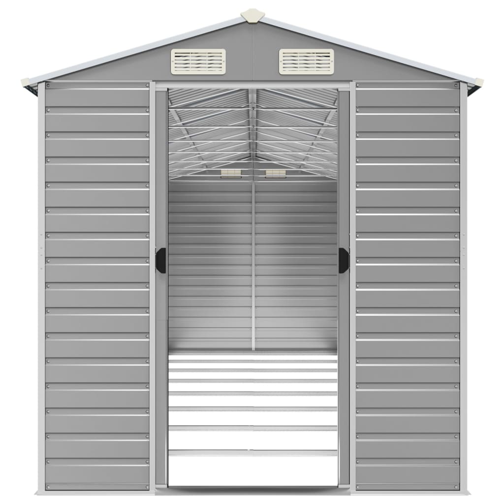 Maison Exclusive - Abri de jardin gris clair 191x725x198 cm acier galvanisé - 5