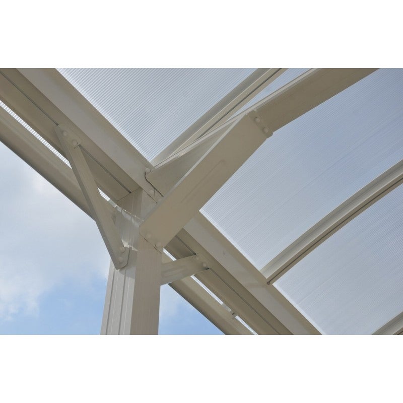 X-Metal Carport aluminium blanc 27,36m² pour camping-car toiture polycarbonate 6mm 3,60x7,62m - 6