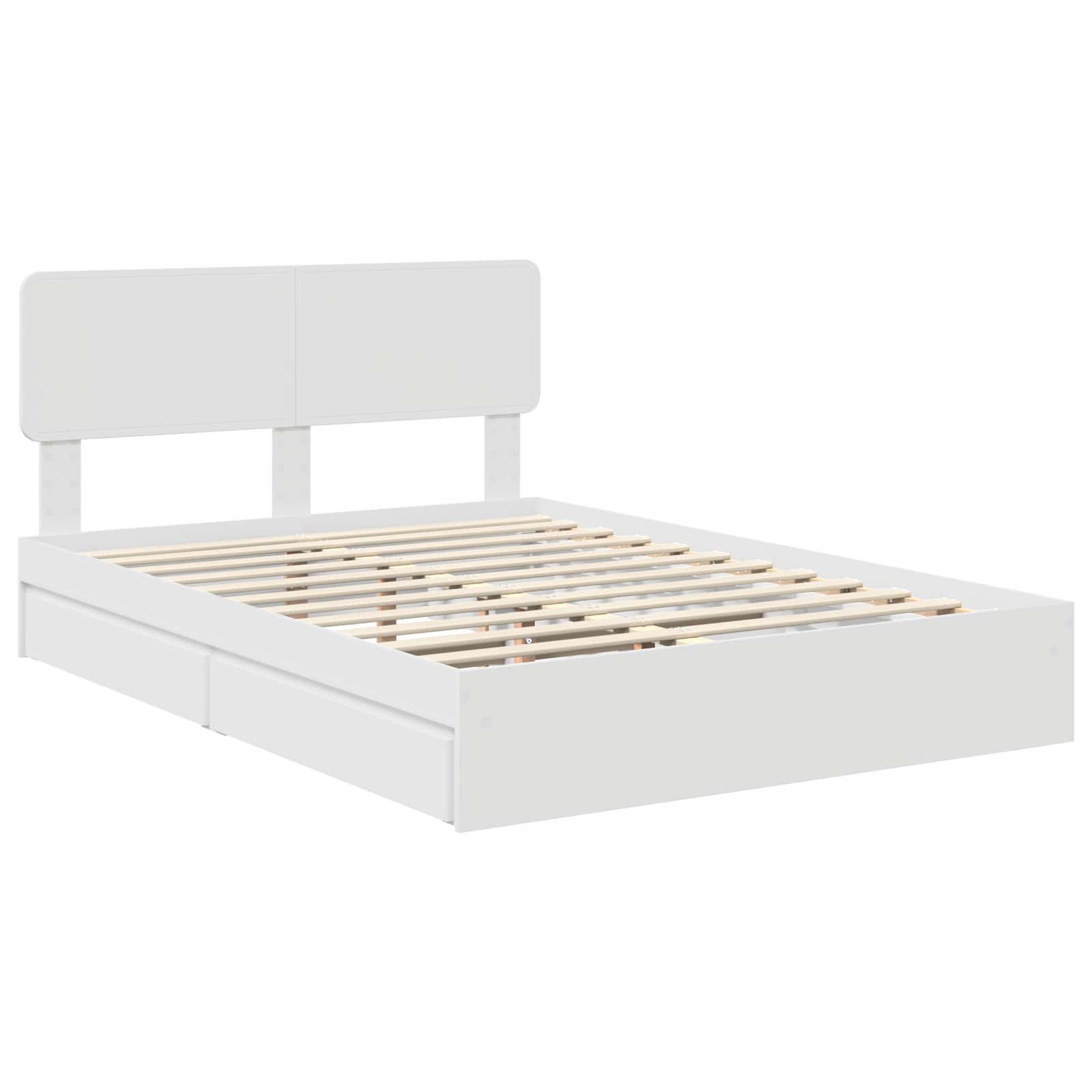 Lit de Rangement Blanc 140 x 190 cm Bois d'ingénierie - 4