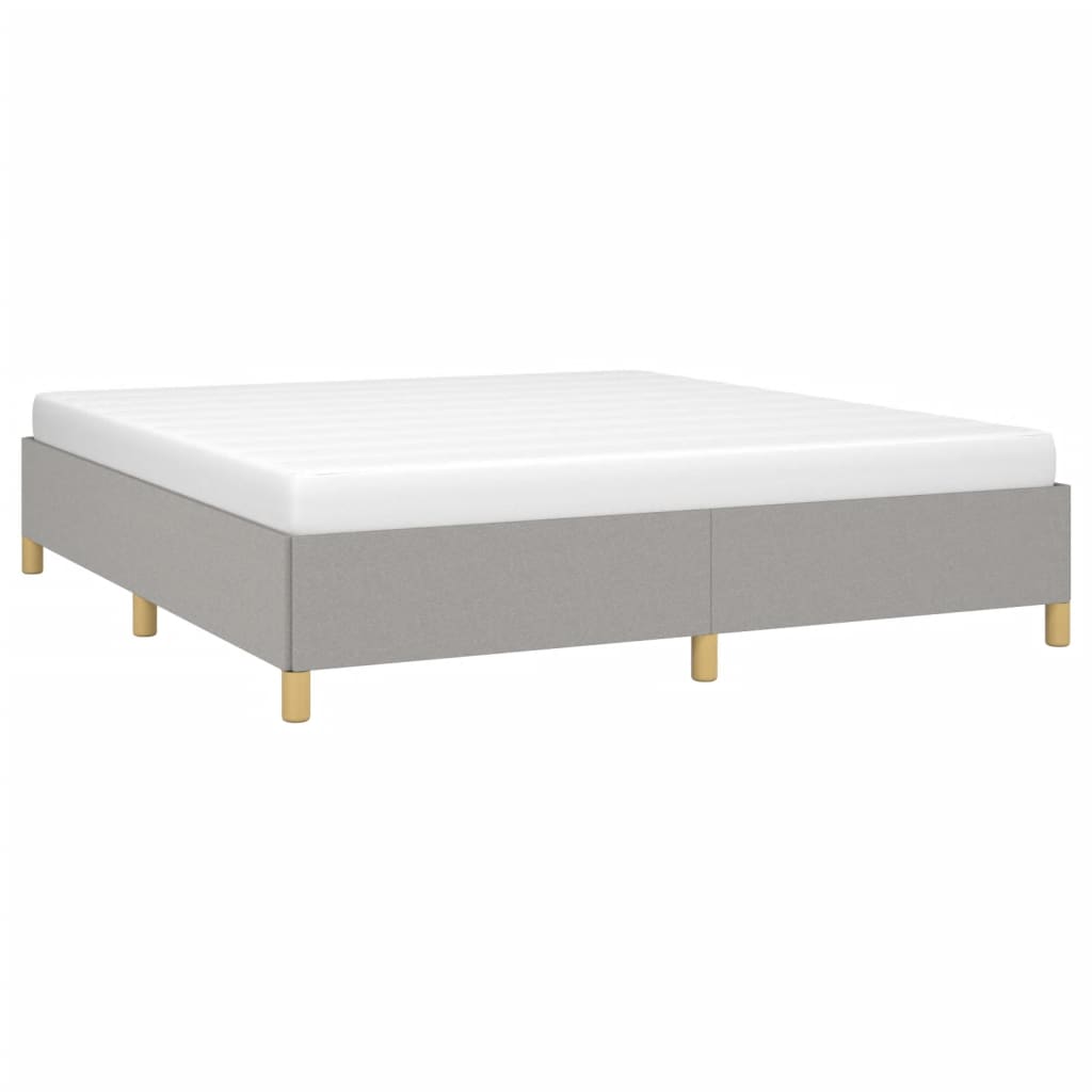 Cadre de lit sans matelas gris clair 160 x 200 cm en tissu - 3