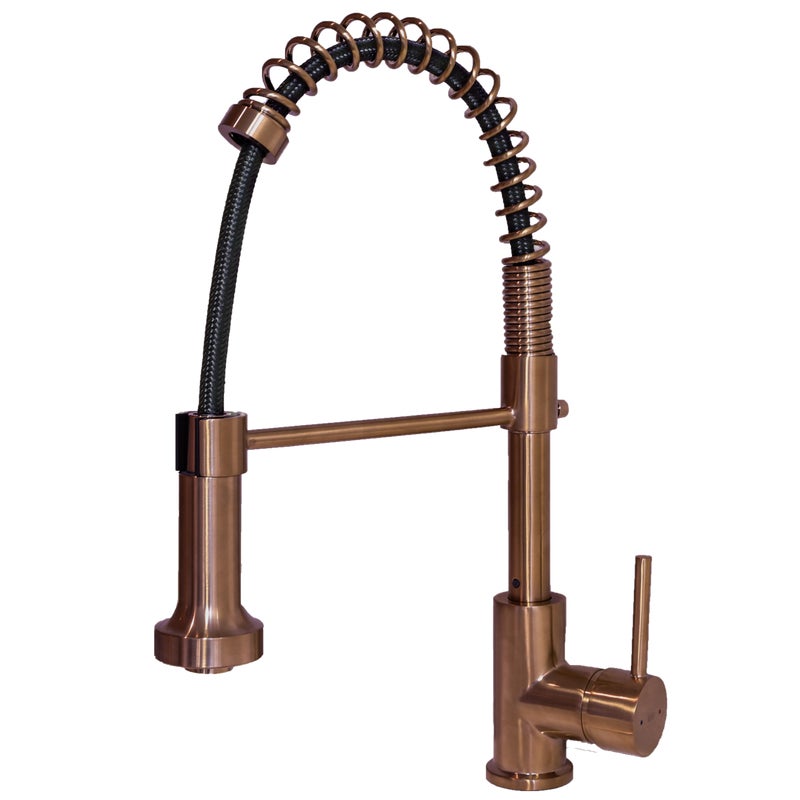 Plimo bateria zlewozmywakowa z ruchomą słuchawką prysznicową, miedź szczotkowana