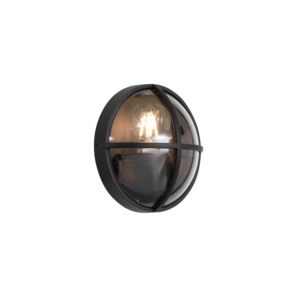 Zewnętrzna lampa ścienna czarna okrągła IP65 - Target