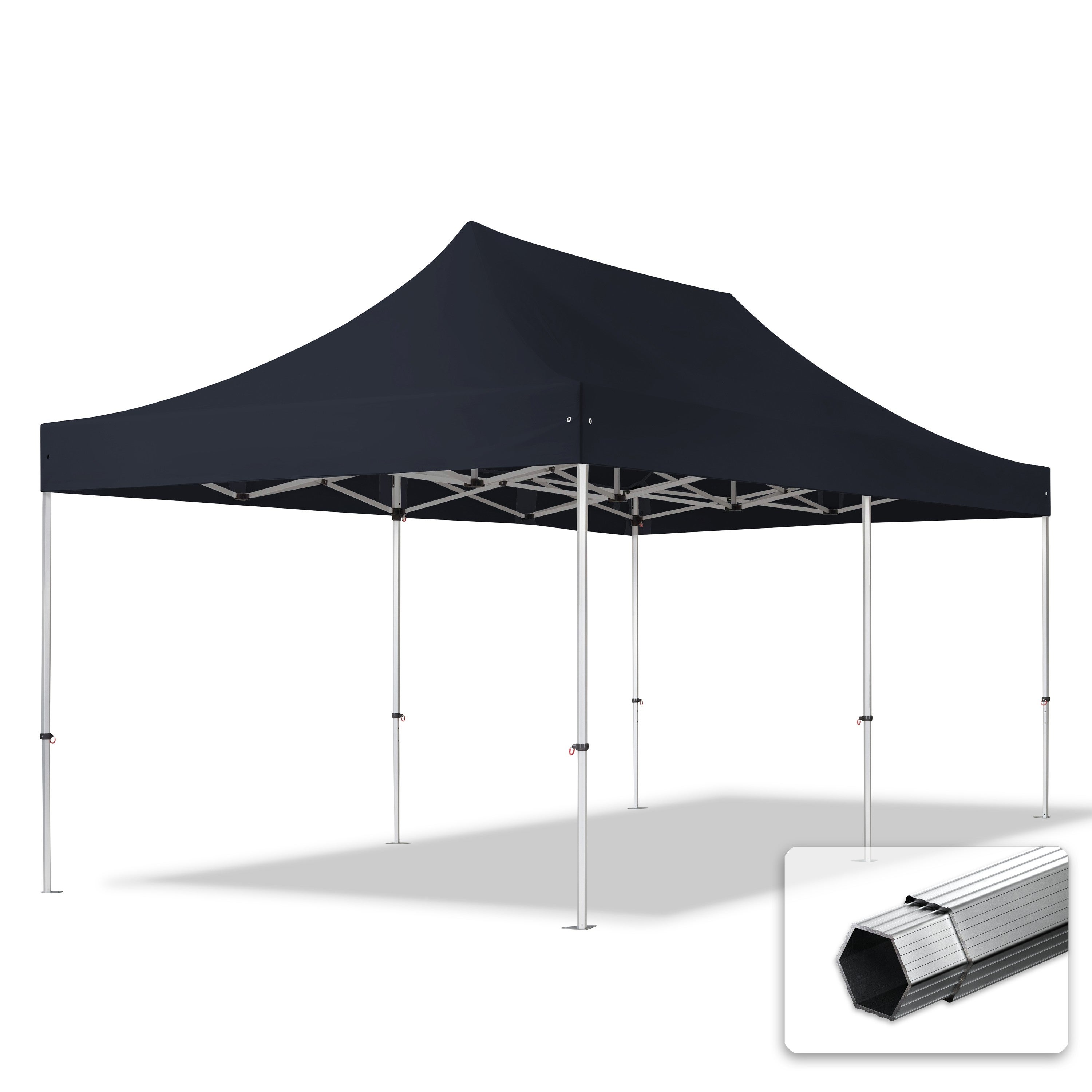 3x6 m Namiot Ekspresowy, PROFESSIONAL Alu 40mm, trudnopalny, czarny