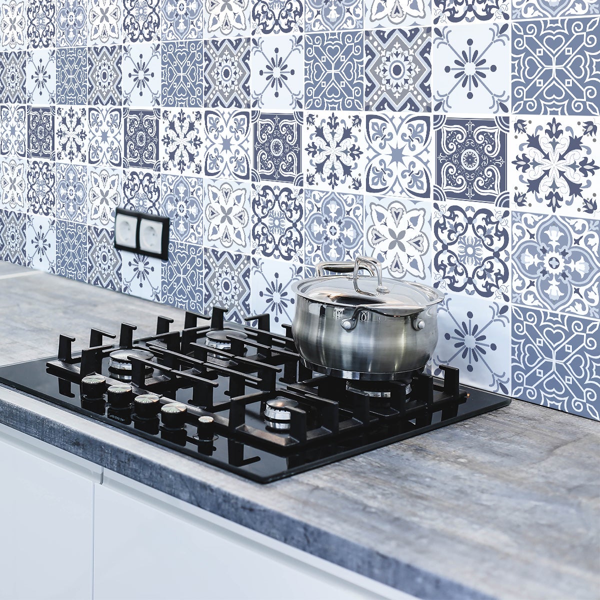 9 adesivi piastrelle di cemento pesatoni - Sticker adesivo - adesivi murali - 9stickers15x15cm - 5