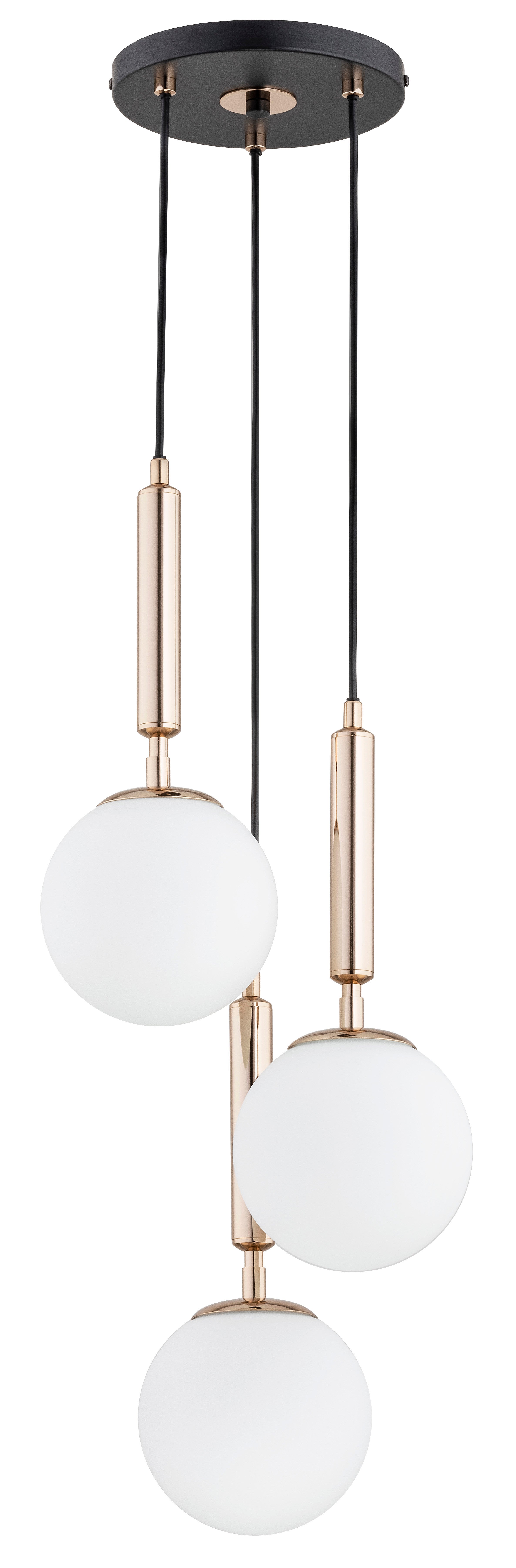 Lampa wisząca VOLDA czarno-złoty antyczny-biała 3 x E14 x 40W wym: 83 x 28 x 28 cm Alfa