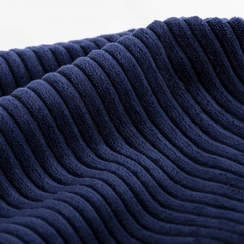 Pouf Géant Rond XXXL En velours ultra doux Bleu Marine, Intérieur pour Salon, Chambre, déhoussable - TiTAN - 3