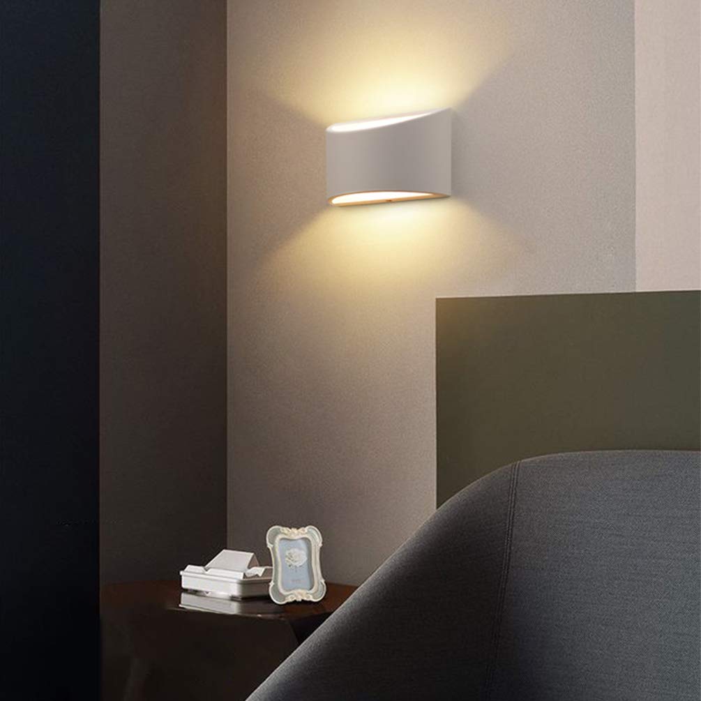 Apliques de pared LED de 2 uds, luces de pared blancas cálidas de 3000K, luz de montaje en pared arriba y abajo de 7W, lámpara de pared interior - 9