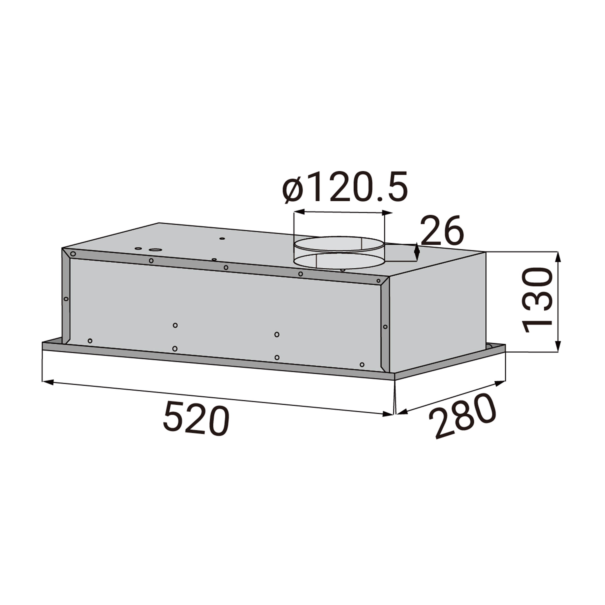 CIARRA Cappa da incasso 52cm 300m3/h Ricircolo o Scarico 3 Velocità Acciaio Inox 913ASS52 - 5